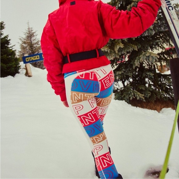 FP Movement Dawn To Dusk Leggings Size XL Red Blue White High Rise Stretchy - Picture 2 of 11